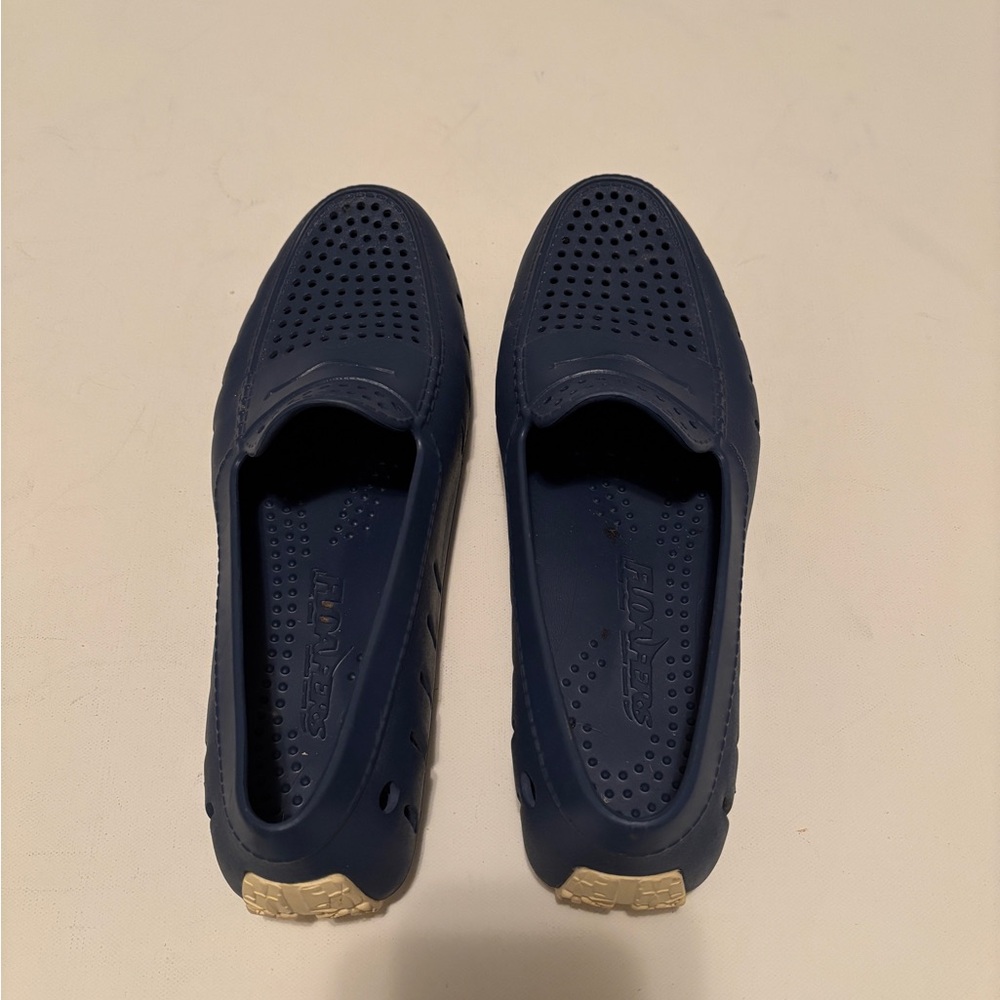Navy Blue Perforated Floafers Loafers